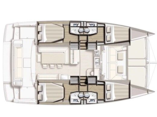 Catamaran Bali - Catana Bali 4.1 Plattegrond van de boot