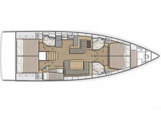 Sailboat Beneteau Oceanis 51.1 Plano del barco