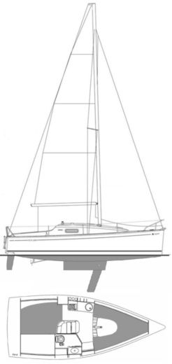 Sailboat Jeanneau Sun 2500 Planimetria della barca