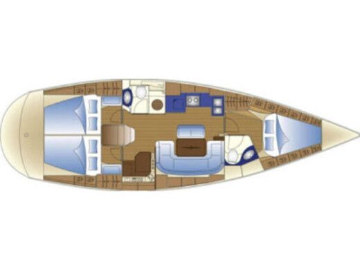 Sailboat BAVARIA 42 Plattegrond van de boot
