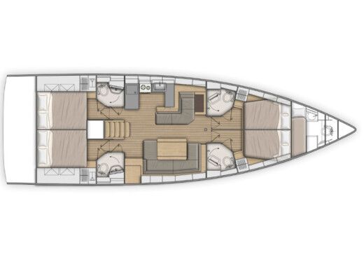 Sailboat BENETEAU OCEANIS 51.1 Plattegrond van de boot