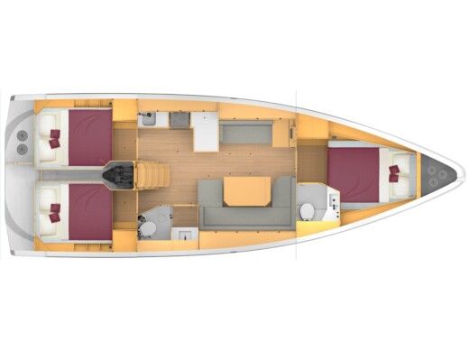 Sailboat  Bavaria C42 Boot Grundriss
