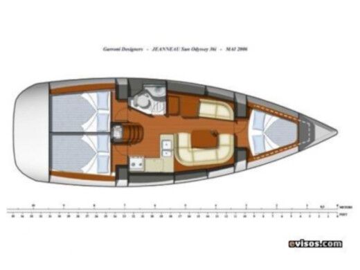 Sailboat Jeanneau Sun Odyssey 36i Plano del barco