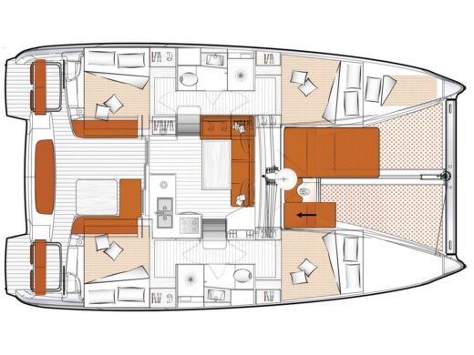 Catamaran Excess Catamarans Excess 11 Plattegrond van de boot