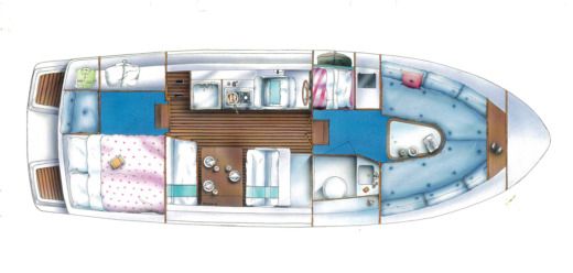 Motorboat Nimbus 2600 Plattegrond van de boot