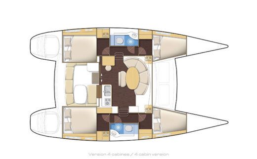 Catamaran LAGOON 380 Boat design plan