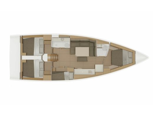Sailboat  Dufour 430 Grand Large Plano del barco