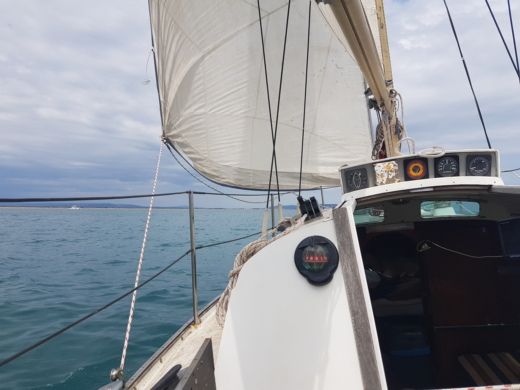 Marseillan Plage Sailboat Mallard sloop alt tag text