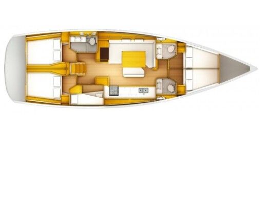 Sailboat JEANNEAU SUN ODYSSEY 519 Boot Grundriss