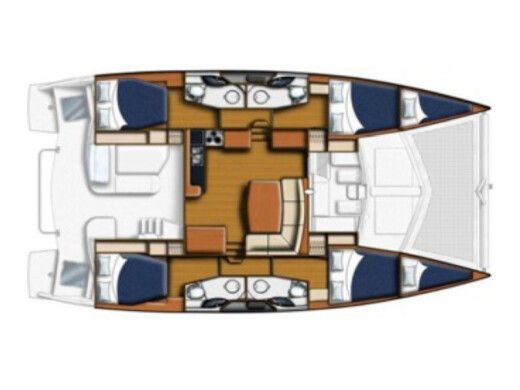 Catamaran  Leopard 44 Boat layout