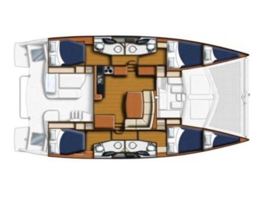 Catamaran  Leopard 44 Boot Grundriss