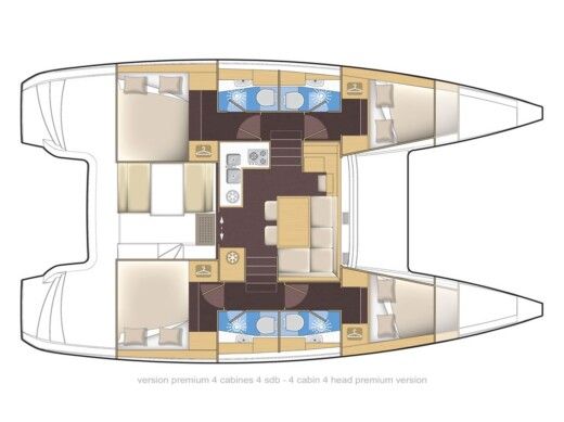 Catamaran LAGOON 39 boat plan