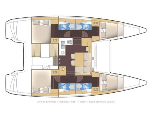 Catamaran LAGOON 39 Boat layout