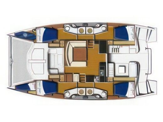 Catamaran  Leopard 48 A/C & GEN Boot Grundriss