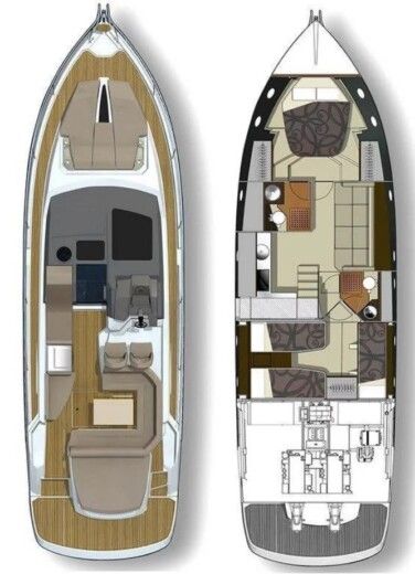 Motorboat Cranchi m44 Boat layout