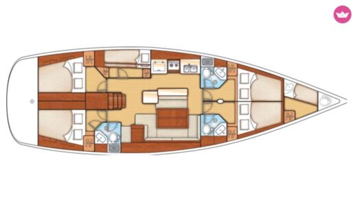 Sailboat Beneteau Oceanis 50 Plan du bateau