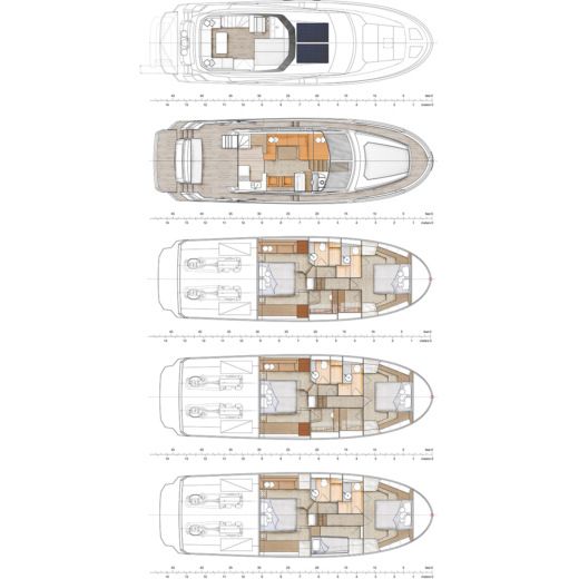 Motorboat Allegria Greenline 45 Boot Grundriss