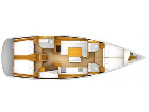 Sailboat  Sun Odyssey 509 Plattegrond van de boot