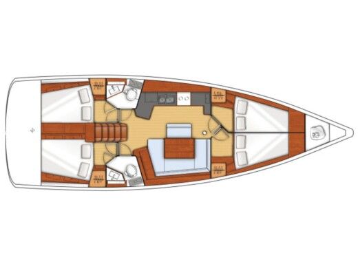 Sailboat BENETEAU OCEANIS 45 Plattegrond van de boot