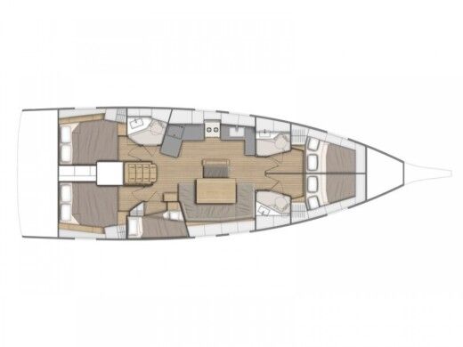 Sailboat Beneteau Oceanis 46.1 Plattegrond van de boot