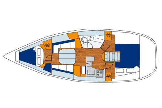 Sailboat Beneteau Oceanis 373 Boot Grundriss