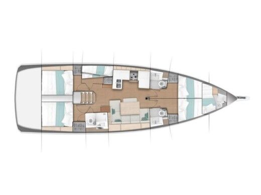 Sailboat  Sun Odyssey 490 Boat layout