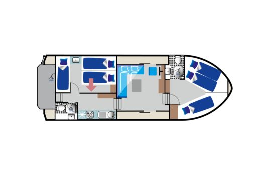 Houseboat Kormoran 1140 II (HMR) Boot Grundriss
