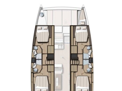 Catamaran  Bali 4.4 Boot Grundriss