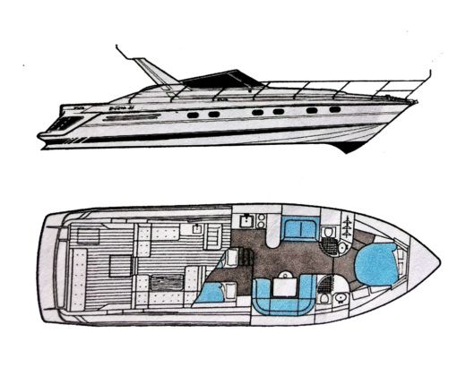 Motorboat Princess 46 Riviera Boat layout
