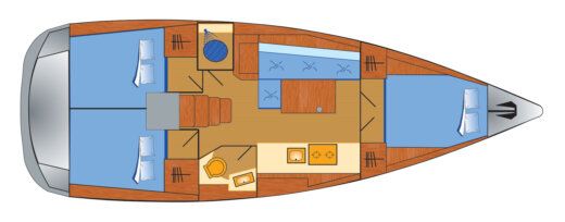 Sailboat Beneteau Oceanis 38.1 Boot Grundriss