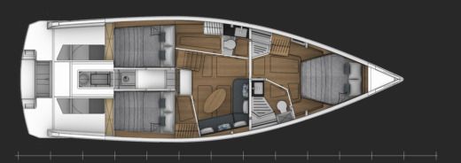 Sailboat MediterYachts Velja43 Boat layout