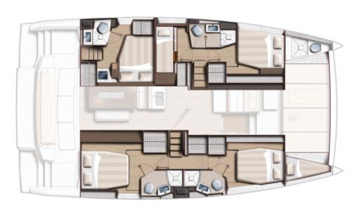 Catamaran  Bali 4.6 Nadir Planimetria della barca
