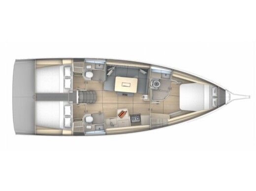 Sailboat  Dufour 41 Plattegrond van de boot