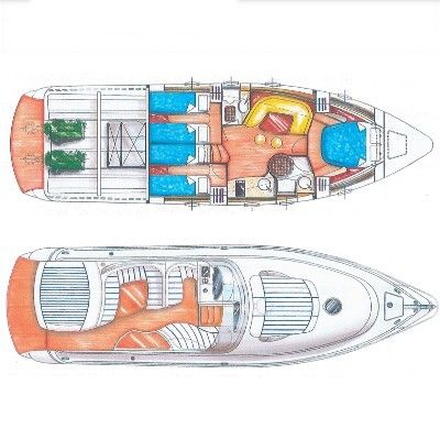 Motor Yacht Blu Martin 46 HT Plan du bateau