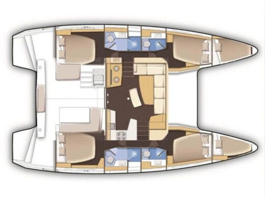 Catamaran Lagoon 42 Boot Grundriss