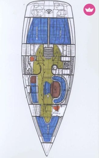 Sailboat Ronautica Roo 400 Plattegrond van de boot
