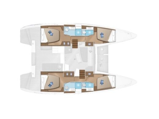 Catamaran  Lagoon 42 Plattegrond van de boot