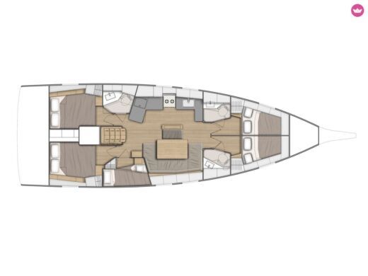 Sailboat  Oceanis 46.1 - 5 cab boat plan