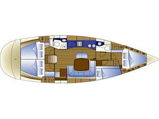 Sailboat  Bavaria 44 Plattegrond van de boot