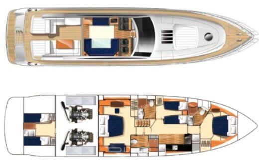 Motor Yacht Princess V70 boat plan