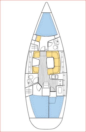 Sailboat Jeanneau Sun odyssey 40 Boot Grundriss