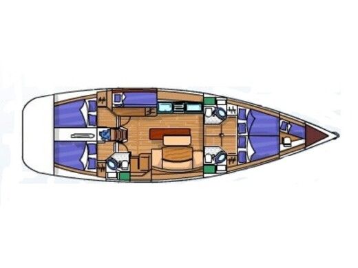 Sailboat BENETEAU CYCLADES 50.5 Boat layout