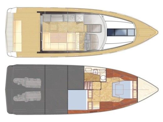 Motorboat Fjord Cruiser 40 Plattegrond van de boot