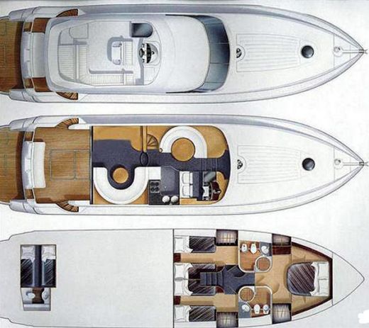 Motor Yacht Fairline Squadron 59 Plano del barco