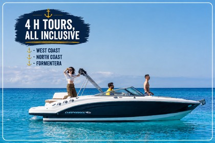 Location Bateau à moteur Chaparral 3 h Tours, all inclusive. Sant Antoni de Portmany
