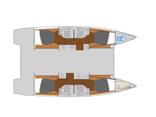 Catamaran Fountaine Pajot Astréa 42 Planta da embarcação