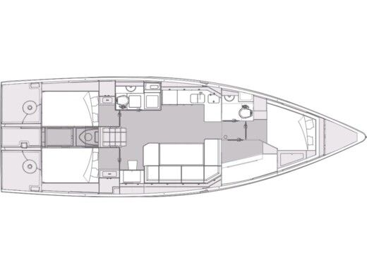 Sailboat Elan Impression 43 Boot Grundriss