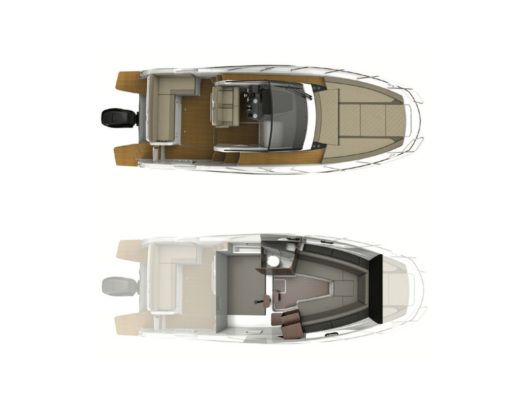 Motorboat Quicksilver Activ 875 Sundeck Plattegrond van de boot