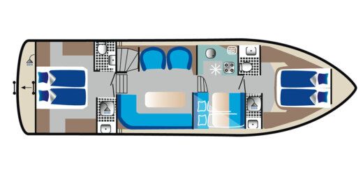 Houseboat Gruno 38 Royal Boot Grundriss