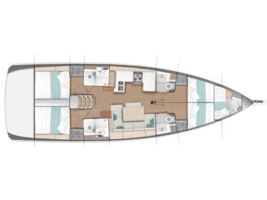 Sailboat  Sun Odyssey 490 Plano del barco